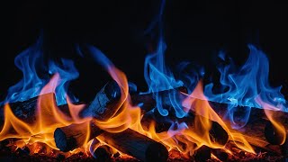 Relaxing Blue Flame Fire with Soft Crackling Logs for Sleep, Study and Peaceful Night Mood screenshot 5