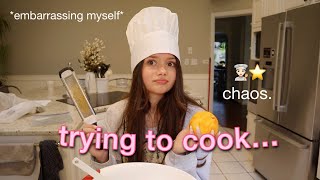 attempting to cook a fivecourse meal *for the first time*