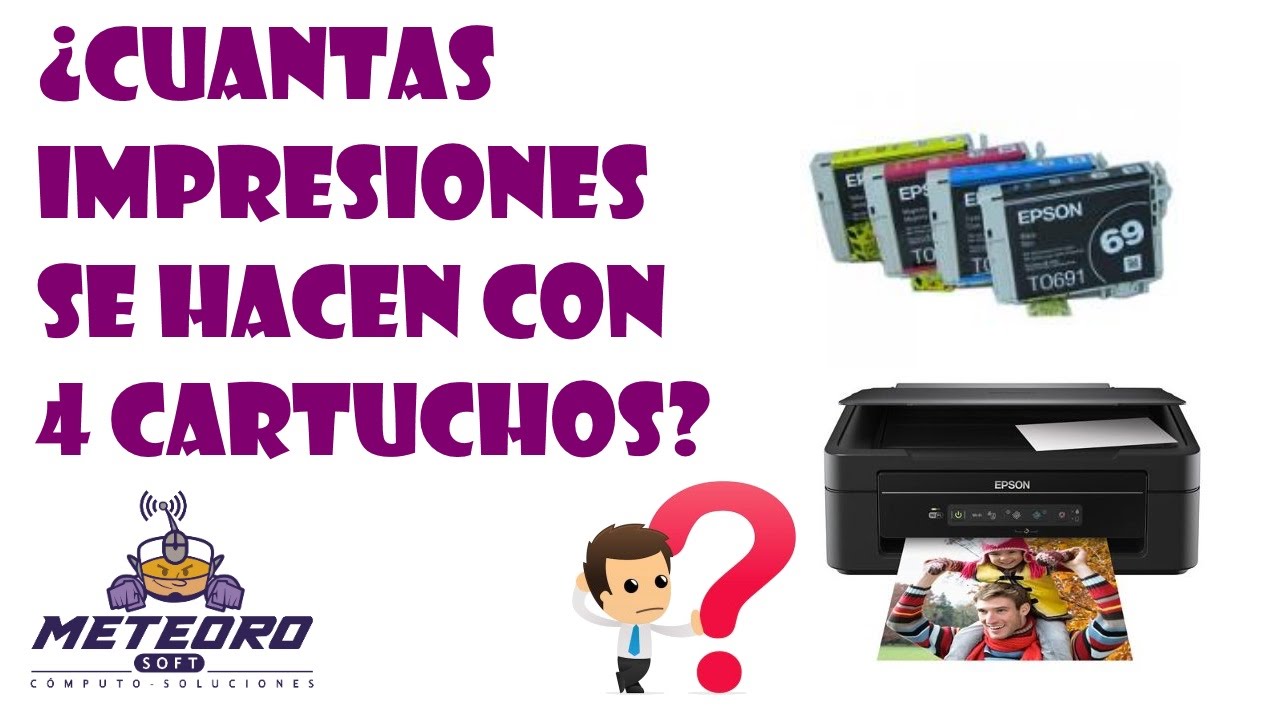Cuantas impresiones se pueden Hacer con 4 cartuchos de Tinta - YouTube
