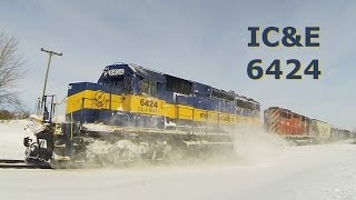 IC&E 6424 West, an SD40-2 Mini Snow Splat on 3-2-2014