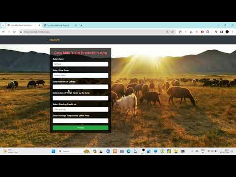 Cow Milk Yield Prediction | Agriculture | Machine Learning | Python | Final Year College Project
