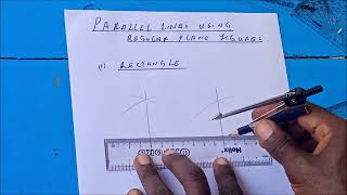 Construction of parallel lines using regular polygons- rectangle