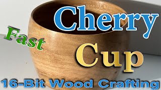 FAST A Cherry Cup Wood Turning 4K #woodworking #wood #woodturning #how #howto #diy Thank you :)