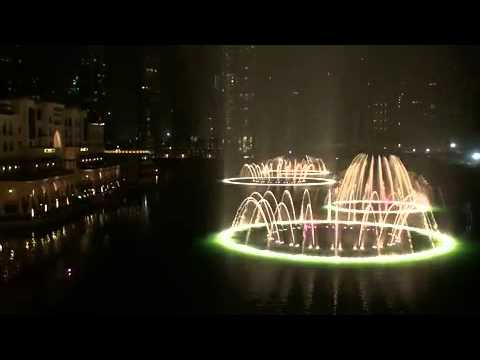 Dubai Fountains to the music of "Time To Say Goodb...