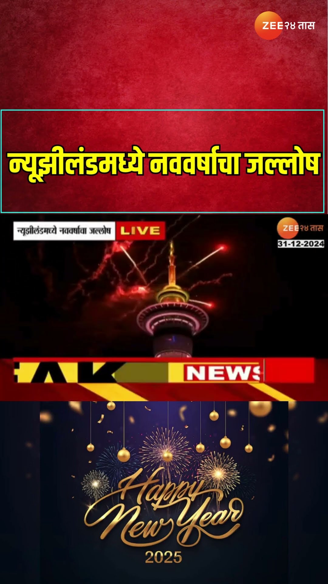 New Zealand | न्यूझीलंडमध्ये नववर्षाचा जल्लोष | Zee 24 Taas
