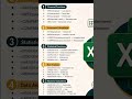 🔥 50+ Excel Formulas You must Know! ⚡📊 #youtubeshorts | Excel Cheat Sheet for Beginners & Pros 😱🫡