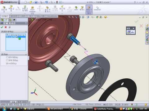 SOLIDWORKS 동력전달장치 2 P553 어셈블리 분해 지시선