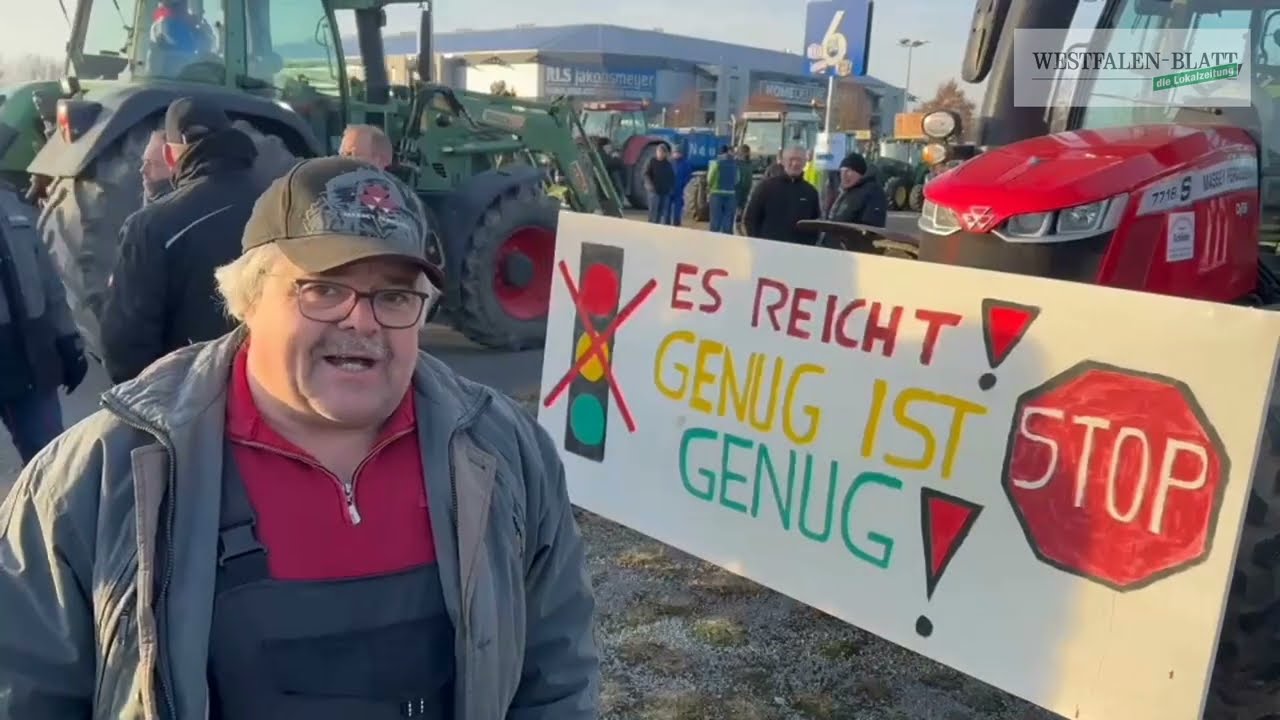 Paderborn: Bauernproteste mit Kundgebung vor dem Stadion