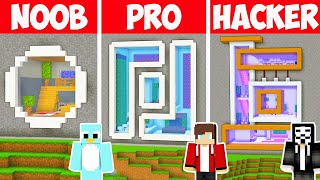 NOOB vs PRO vs HACKER: MODERN MOUNTAIN HOUSE BUILD CHALLENGE in Minecraft