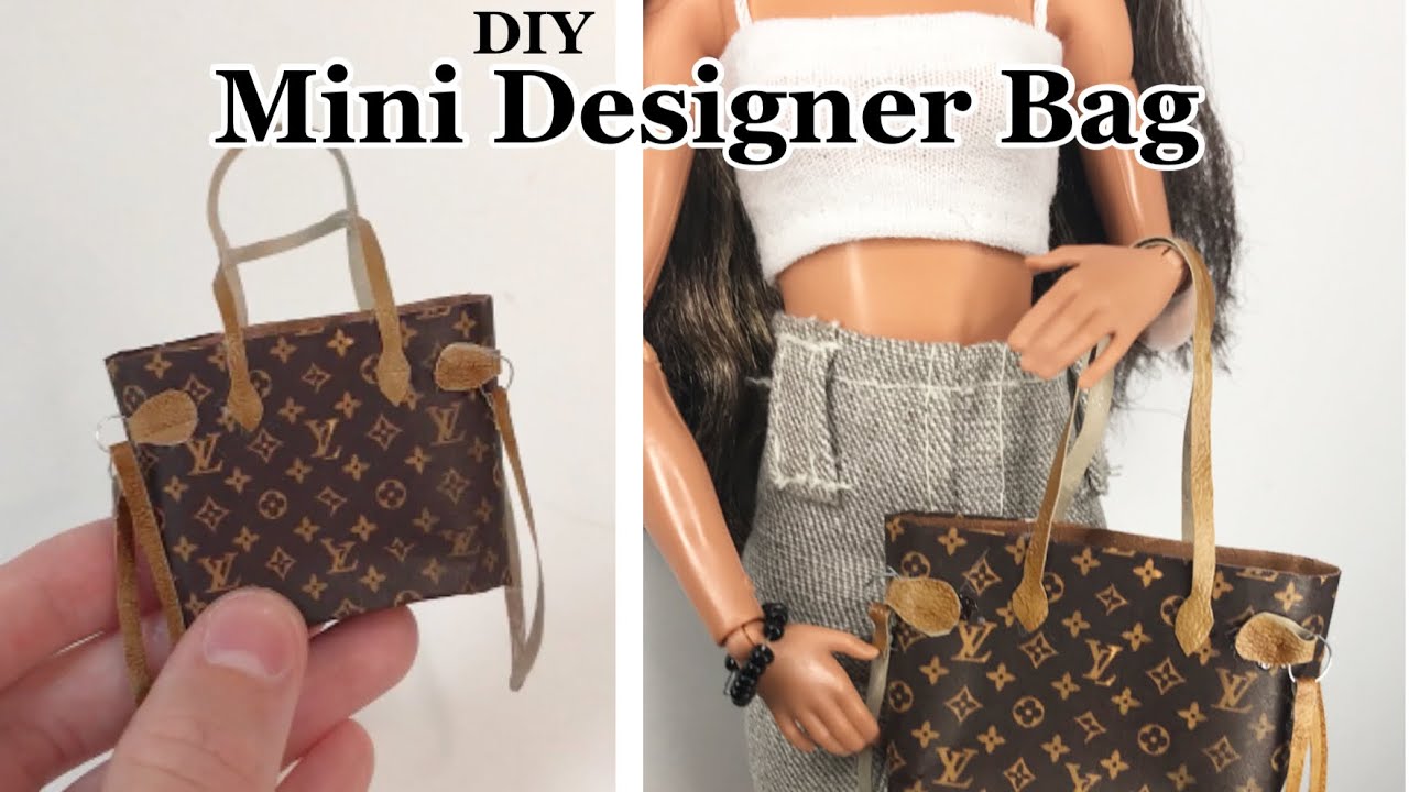 DIY how to make a miniature Barbie doll designer purse/ bag 