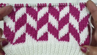 Easy Knitting Pattern | two colours knitting design | two colors knitting pattern | knitting lessons