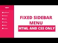 Fixed Sidebar Menu HTML CSS -  How To