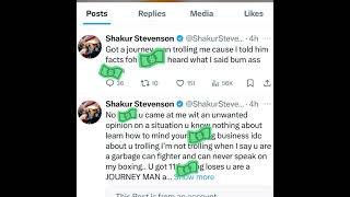 Shakur Stevenson cooks ishe smith “worst fighter I’ve ever seen” calls him a bum journey man