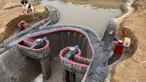 Unique mini hydroelectric design with two extremely powerful units