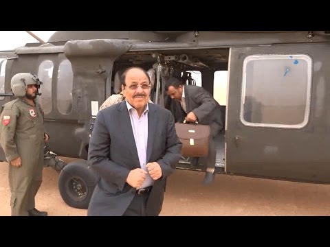 شاهد لحظة وصول الفريق علي محسن الأحمر الى البقع بمحافظة صعدة