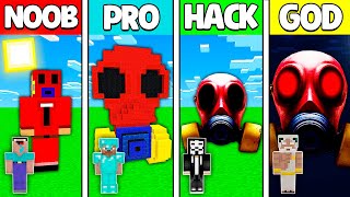 Minecraft Battle NOOB vs PRO vs HACKER vs GOD! GAS MASK POPPY PLAYTIME STATUE CHALLENGE in Minecraft