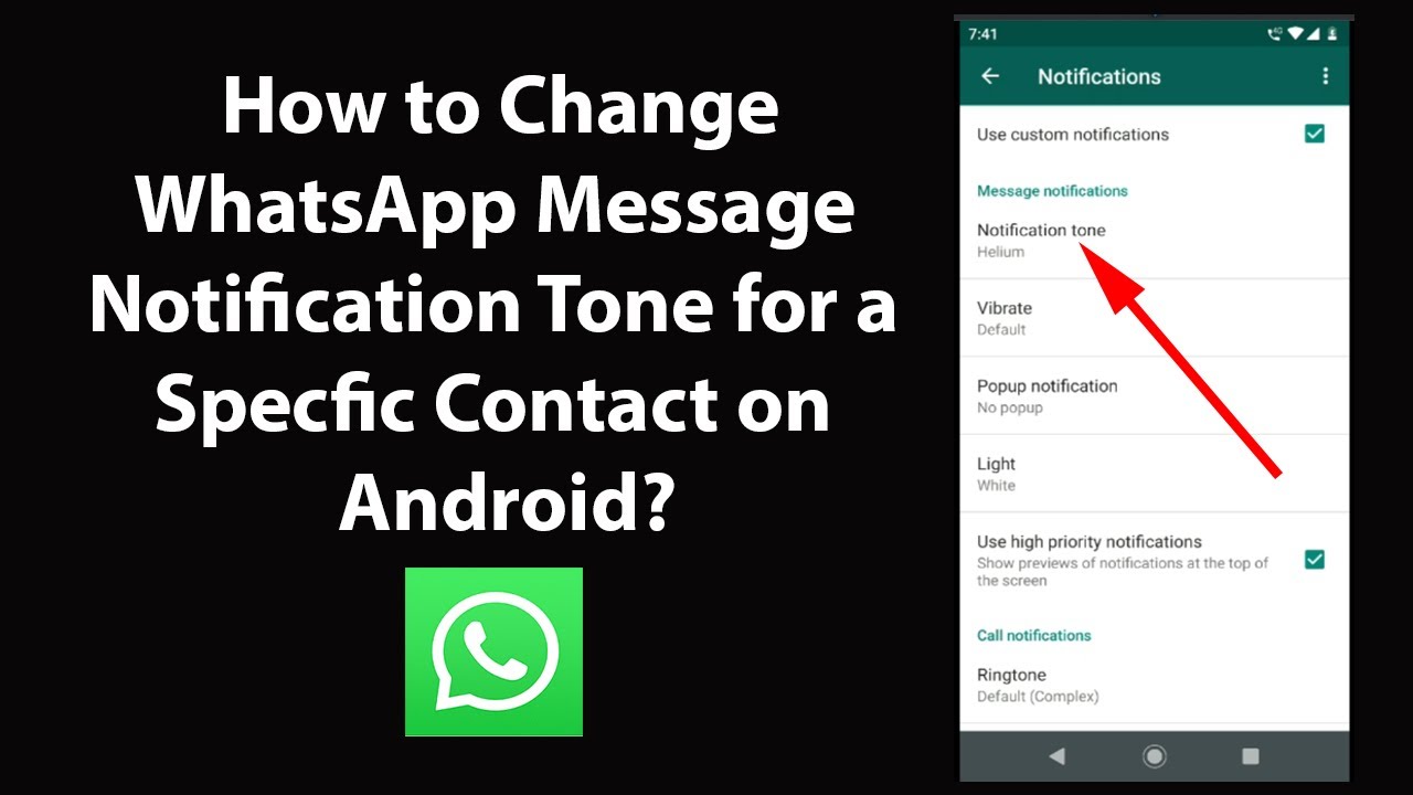 How to Change WhatsApp Notification Tone a Specific Contact Android? - YouTube