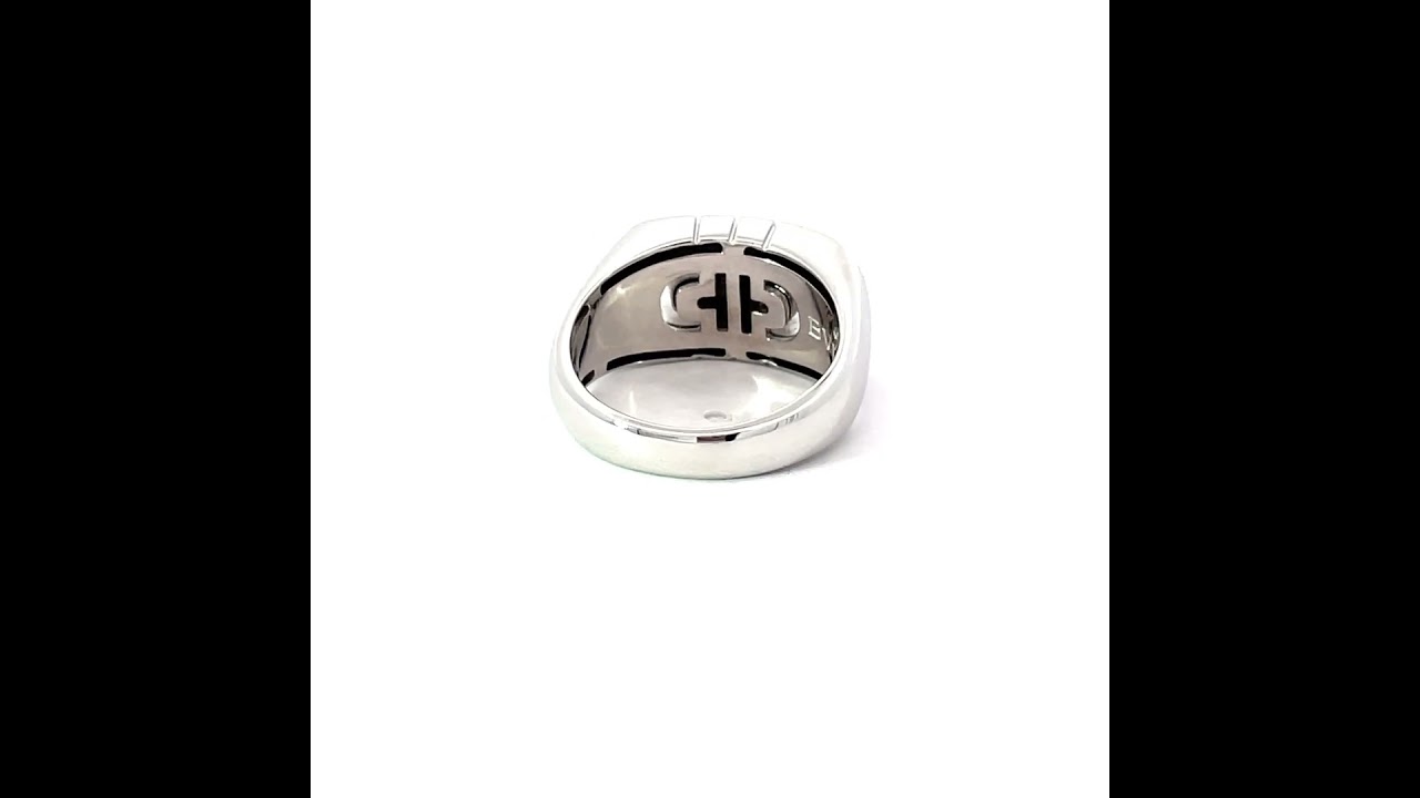 ブルガリ パレンテシ リング K18ホワイトゴールド BVLGARI 太め 幅広 