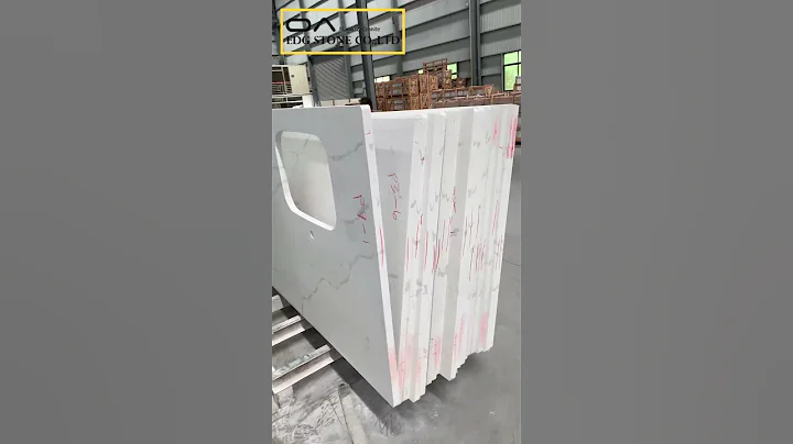 Engineered Calacatta Gold quartz stone kitchen island countertops for the multi-house project