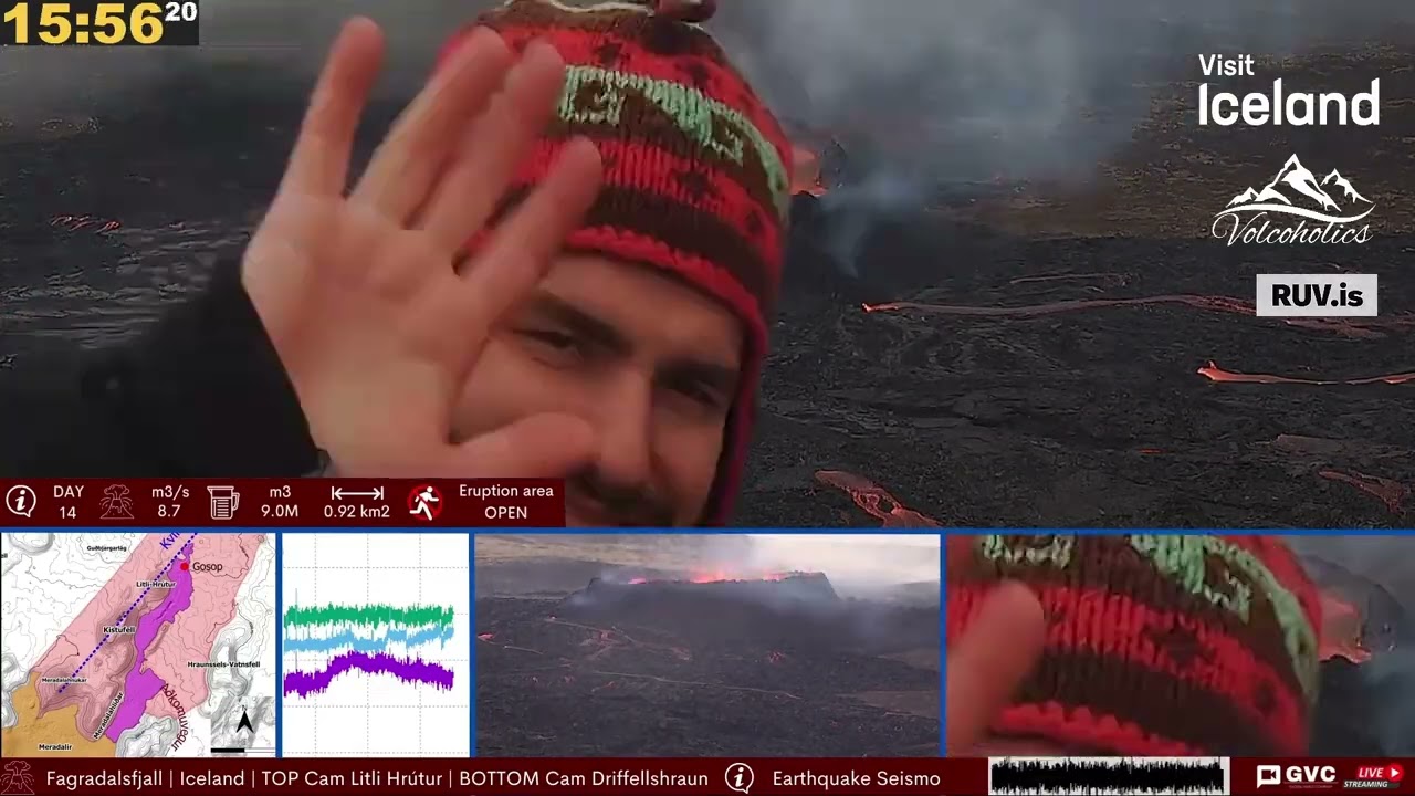 Iceland Volcano Eruption Timelapse Day 14 [12 Hours]