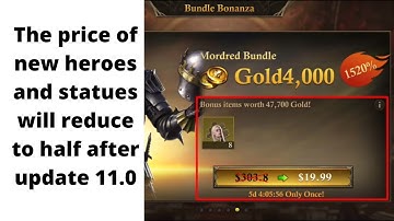 The price of new heroes and statues will reduce to half after update 11.0 | KING OF AVALON