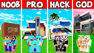 Beautiful Modern House Build Challenge  Noob VS Pro VS Hacker VS God