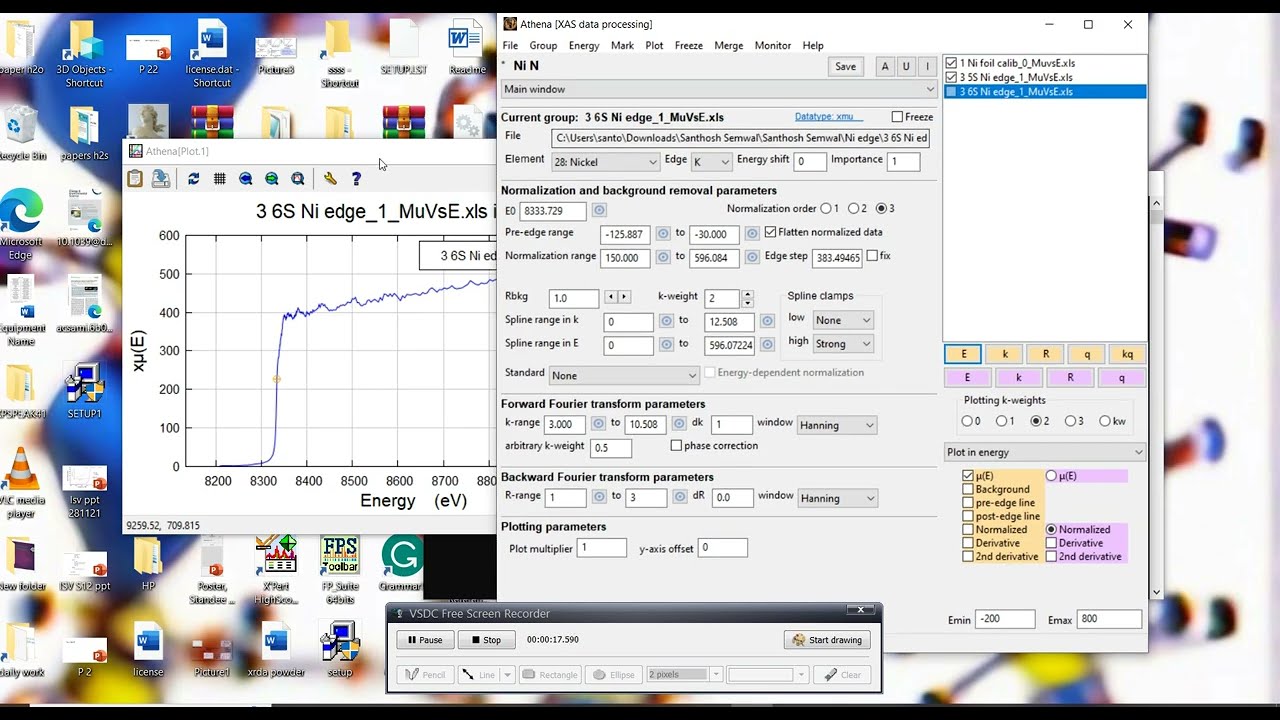 XANES data processing using Athena Software