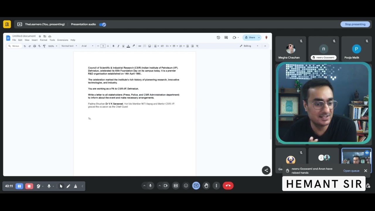 HOW TO WRITE OFFICIAL LETTER I CSIR ASO/SO I DESCRIPTIVE PAPER III I BY HEMANT SIR.