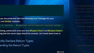 Resolving the Missing return type on function Error in React Class Methods Using TypeScript