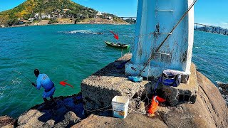 PESQUEIRO PERIGOSO ⚠️ MESMO ASSIM me ARRISQUEI. E VOCÊ ARRISCARIA? Pescando e Comendo CATCH AND COOK