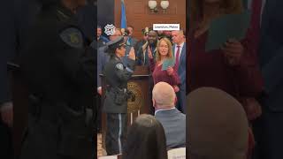 Carly Conley is sworn in as Lewistons new chief of police