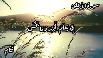 أجمل تلاوة سورة الأعلى - حالات واتس اب، مقاطع قصيرة