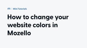 How to choose and edit your website colors using Mozello