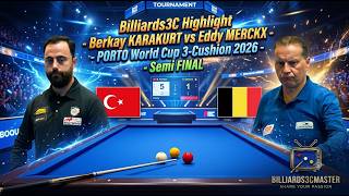 Billiards3C Highlight - Berkay KARAKURT vs Eddy MERCKX - PORTO 3-Cushion World Cup 2026 - SEMI FINAL screenshot 4