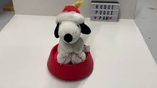 Animated Al Christmas Snoopy  Woodstock Sledding In His Dog Bowl