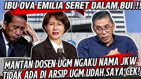 MAMPUS.!! MANTAN DOSEN UGM KELUARKAN SKIL BUKTIKAN IJAZAH JKW ‼️
