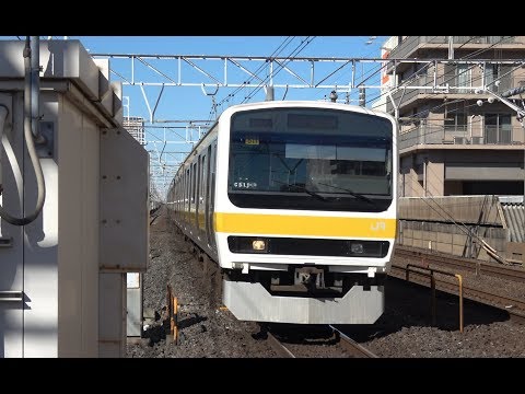 【最後の1編成】総武緩行線209系500番台（C511編成）片目ライトで本八幡駅に到着