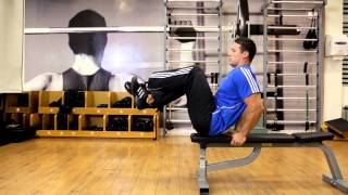 Seated Bench Leg Pull-Ins / Flat Bench Knee-ups – WorkoutLabs