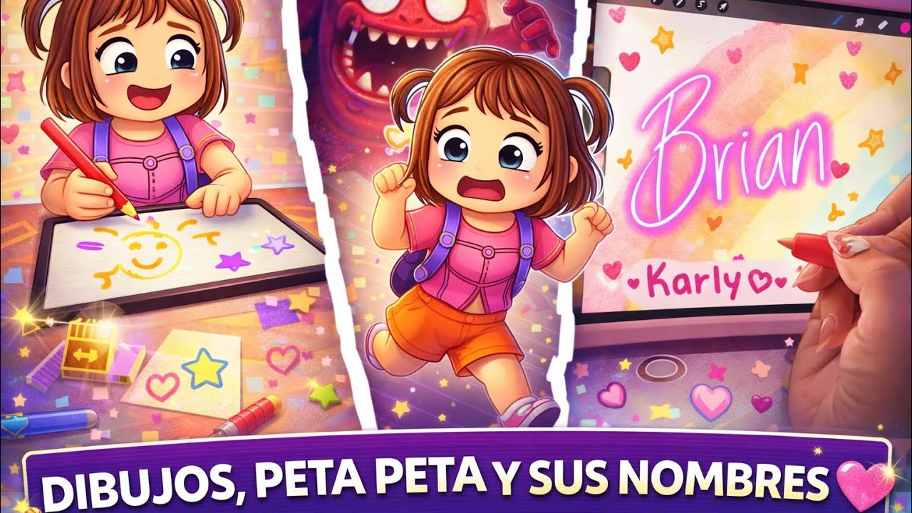 Dibujando, jugando Peta Peta y escribiendo sus nombres 💕