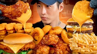 ASMR MUKBANG | Fast Food, Big Mac, Chicken Nuggets, Onion Rings, Chicken Sandwich, Wings, Fries