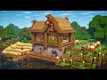 Minecraft | How to Build a Survival House (with Mine Entrance and Dock) + Interior | Tutorial