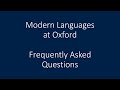 Modern Languages at Oxford University: tutors answer some FAQs