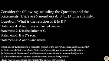 Consider the following. There are 5 members A B C D E in a family. What is the relation of E to B ?