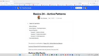 Basics 24 - Active Patterns - F# - Think Functionally Information