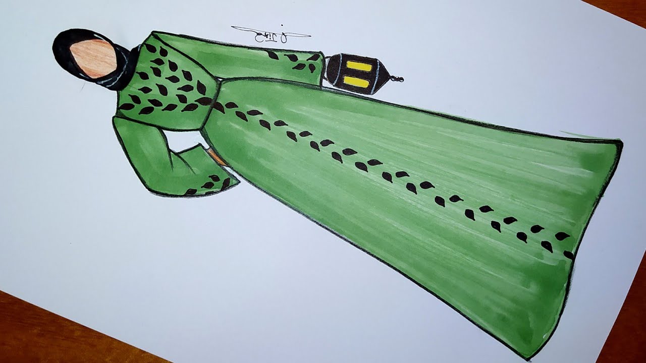 تعليم رسم فستان جميل لشهر رمضان سهل خطوة بخطوة | رسم أزياء | رسم سهل
