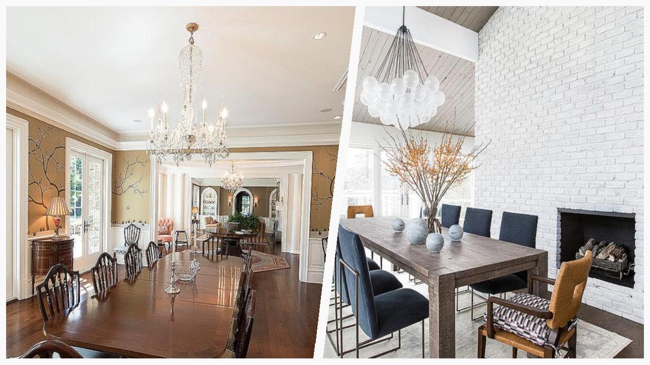 75 Dark Wood Floor Dining Room With A Brick Fireplace Design Ideas You