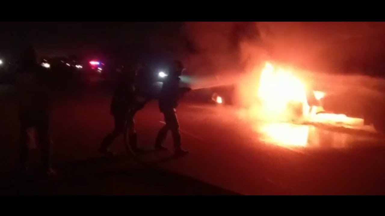 Car Caught Fire After Crashed into a Lorry At Outer Ring Road ...
