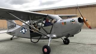 USAAF 1945 Stinson L-5/G Sentinel L-Bird First Start Lycoming O-435