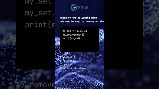 Python MCQ: Removing Elements from Sets #python #pythonMCQ #pythoncoding #coder