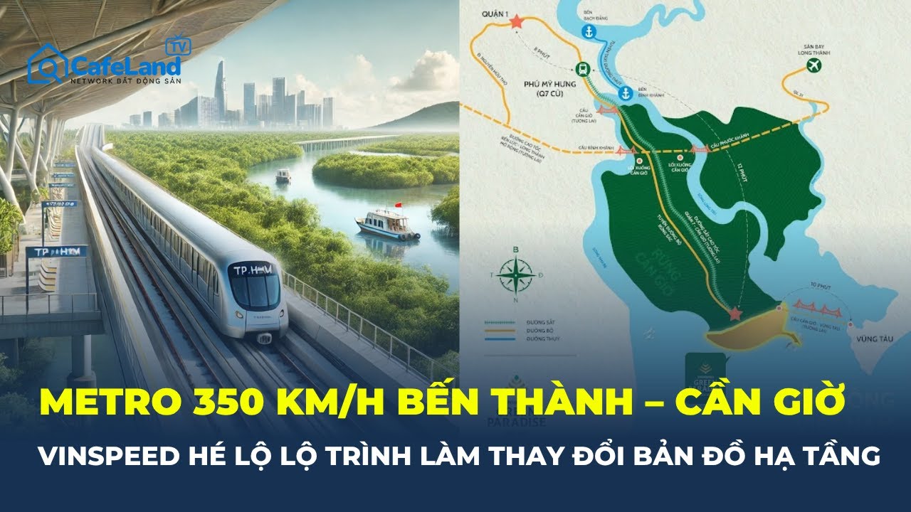 VinSpeed hé lộ LỘ TRÌNH tuyến Metro 350 km/h BẾN THÀNH - CẦN GIỜ chỉ còn 20 phút | CafeLand